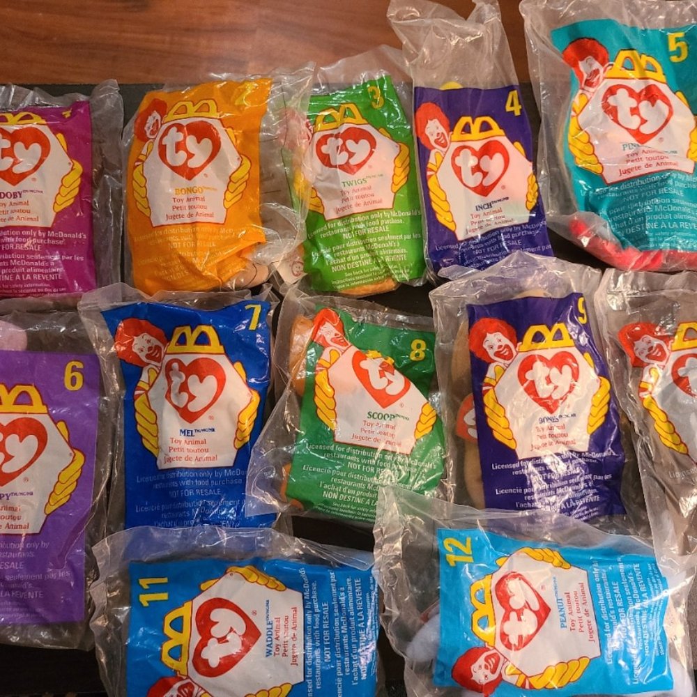 Set of 12 1998 Mcdonalds TY Toys